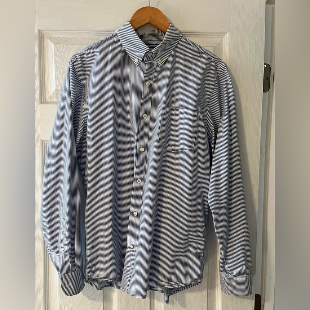 Old Navy Men's Blue Pinstripe Button Down Shirt